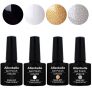Allenbelle Esmaltes Permanentes Para Uñas Nail Art Soak Off UV LED Esmalte Permanente de gel (Lot 4 pcs 7.3ML/pc) 022