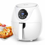 Taylor Swoden Eva – Freidora de aire sin aceite, 1200W, tamaño compacto: 2.6 litros, pantalla LED, panel táctil, 6 programas automáticos. Libre de BPA. Color blanco.