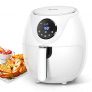 Taylor Swoden Eva – Freidora de aire sin aceite, 1200W, tamaño compacto: 2.6 litros, pantalla LED, panel táctil, 6 programas automáticos. Libre de BPA. Color blanco.