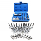 34 piezas Estuche de llaves Torx, Portalámparas Torx Machos y Hembra / Llave Portalámparas Interior Exterior 3/8″ E4-E20 T10-T55, 5/16″T10-T60
