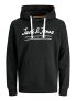 Jack & Jones JJHERRO Sweat Hood Sudadera con Capucha, Negro, XL para Hombre