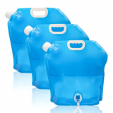 PNGOS 3 Piezas Recipiente De Agua Plegable 10L Bidón De Agua Plegable Bolsa De Agua Potable Portátil con Grifo De Agua para Acampar IR De Excursión y Almacenar Agua En Caso De Emergencia