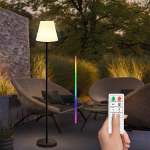 Postlucky Lámpara de Pie Solar Exterior con Sensor de Luz Lámpara de Pie LED Recargable por USB Regulable 8 Colores y 3 Modos Altura Regulable Lámparas Solares LED para Jardín Terraza