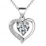 Collar, Amilril Amor Corazon Colgante, Plata de Ley 925 Moda Joyería, Regalos Navidad Originales