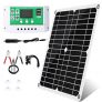 Doorslay – Kit de Panel Solar Monocristalino de 18 V/25 W, Panel Solar Plegable de 60V/100 A, Banco de Energía para Acampar Impermeable con Controlador de Carga Solar PWM