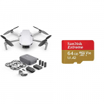 DJI Mavic Mini Combo – Dron Ultraligero y Portátil + SanDisk Extreme – Tarjeta de Memoria MicroSDXC de 64 GB con Adaptador SD, Sin Care Refresh