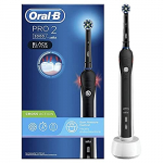 Oral-B PRO 2 CrossAction Cepillo de Dientes Eléctrico con Mango Recargable, Tecnología Braun y 1 Cabezal incorporado, Temporizador y Control de Presión, 2000 – Negro