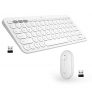 Logitech M350 Ratón Pebble Inalámbrico con Clic Silencioso y K380 Teclado Inalámbrico Bluetooth multidispositivo, para Portátil / PC / Mac / iPad OS, Blanco