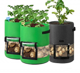 3 Piezas 7 Galones Bolsa de Cultivo de Papa Saco Plantar Patatas con Manija de Ventana de Velcro para Patata Cebolla Zanahoria Tomate Fresa Flor