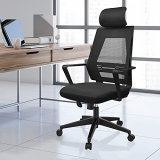 Focuseat Silla ergonómica para Oficina en casa con Soporte Lumbar Ajustable, Silla de Trabajo de Malla Transpirable con Respaldo Alto, Silla para computadora para Adultos, Adolescentes, Color Negro