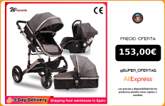 Wisesonle cochecito de bebé 3 en 1 con asiento de coche, Moisés bidireccional, amortiguador de alta calidad, enviado desde España|Cochecito liviano de bebé|