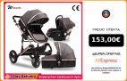 Wisesonle cochecito de bebé 3 en 1 con asiento de coche, Moisés bidireccional, amortiguador de alta calidad, enviado desde España|Cochecito liviano de bebé|