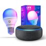 Echo Dot (3.ª generación), Tela de color antracita + LIFX Bombilla Inteligente Color (E27), compatible con Alexa