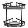 GERUIKE Estanteria Ducha Sin Taladro Estante Ducha Esquina Aluminio Estanteria Baño Ducha Adhesivo Estante de Baño Inoxidable 2 Niveles Negro