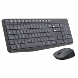 Logitech MK235 Combo Teclado y Ratón para Windows, 2.4 GHz con Receptor USB Unifying, Ratón Inalámbrico, 15 Teclas con Función, Batería de 3 Años, PC, Portátil, Disposición QWERTY Español, Negro