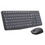 Logitech MK235 Combo Teclado y Ratón para Windows, 2.4 GHz con Receptor USB Unifying, Ratón Inalámbrico, 15 Teclas con Función, Batería de 3 Años, PC, Portátil, Disposición QWERTY Español, Negro