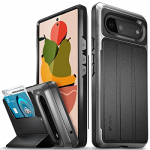 Vena vCommute Funda Cartera para Google Pixel 6, (Military Grade, Ranuras para Tarjetas) Carcasa de Cuero Case con Función de Soporte – Gris