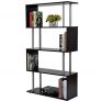 Outsunny HOMCOM Libreria 145x80x30cm Madera y Metal Muebles Oficina Estanteria Estante Negro