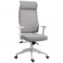 Vinsetto Silla de Oficina Ergonómica Silla de Escritorio Giratoria Ajustable en Altura y Reclinable hasta 120° Bloqueo de Posición 64x61x120,9-128,9 cm Gris