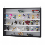 HOMCOM Vitrina de Pared Vitrina de Madera con Estantes Ajustables y 2 Puertas Correderas de Vidrio para Colecciones Perfumes Figuras de Decoración 80×9,5×60 cm Negro