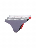 Calvin Klein Thong 3Pk, Tuscan Terra Cotta Lilac Bud Black, M (Pack de 3) para Mujer