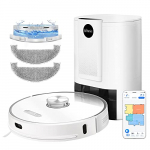 Ultenic T10 Robot Aspirador y Fregasuelos que Aspira y Friega, con Vaciado automático, Potente 3000Pa, Largo Tiempo, Láser Navegación, Compatible con Alexa, Google Home, Mando a Distancia y APP
