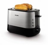 Philips Daily HD2637/90 – Tostador 950w, Doble Ranura, Color Negro, Inox