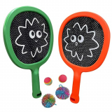 Smartwo Raqueta Tenis Niño Raquetas de Padel para Niños Raqueta Badminton Pala Padel Junior Palas de Playa Impermeable Juegos de Interior y Exterior Incluyen 2 Palas Portátiles y 4 Pelotas Hinchables