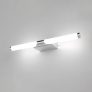 ECOBRT Lámpara LED para espejo de baño 7W moderna de acrílico para pared acabado cromado, iluminación interior, 4000K, 220V, 40cm de largo Cromo