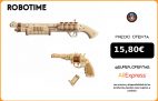 Robotime Gun bloques de construcción de revólver para niños y adultos, juguete para regalo con banda de goma|Bloques|