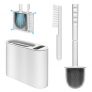 MTSCE Escobillas de Baño, Escobilla WC de Inodoro Con Cepillo de Limpieza, Escobillas WC de Inodoro de Silicona Para Baño, Montaje en Pared y Juego de Secado Rápido Vertical (Gris)