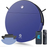 Robot Aspirador y Fregasuelos OKP Robot Aspirador 2000Pa con Batería de 1800mAh, Aspiradora Robot Óptimo para Mascotas, 100 min Autonomía, Compatible con Alexa & Google Home K3 (Azul)