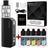 Vaper Cigarros Electronicos Manvap® Gent 7W-80W E cigarette Vape Recargable 2200mAh OLED Pantalla Box Mod – E Líquido con 5x10ml sin nicotina, Negro