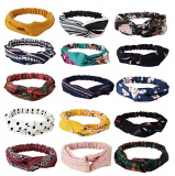 Finrezio 15 Unids Diademas con Nudo para Mujeres Niñas Boho Vintage Flower Impreso Elástico Head Wrap Twisted Hair Accessories