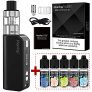 Vaper Cigarros Electronicos Manvap® Gent 7W-80W E cigarette Vape Recargable 2200mAh OLED Pantalla Box Mod – E Líquido con 5x10ml sin nicotina, Negro