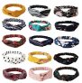 Finrezio 15 Unids Diademas con Nudo para Mujeres Niñas Boho Vintage Flower Impreso Elástico Head Wrap Twisted Hair Accessories
