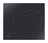 Candy CTP634B3/4U – Placa inducción, Zona flex y paellero de doble corona, 3 biseles, 9 niveles de potencia, Temporizador, Serigrafía azul, 7,1kw, Negro