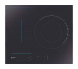 Candy CTP634B3/4U – Placa inducción, Zona flex y paellero de doble corona, 3 biseles, 9 niveles de potencia, Temporizador, Serigrafía azul, 7,1kw, Negro