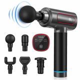 Pistola de Masaje Muscular, Misiki Masajeador de Músculos de Tejido Profundo con 6 Modos Ajustables, Pistola Masajeadora Muscular para Relajación, Aliviar el Dolor Muscular, 5 Cabezas de Masaje