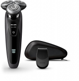 Philips Serie 9000 S9031/12 – Máquina de afeitar con cabezales de 8 direcciones, uso en seco/húmedo, 50 min de batería, incluye recortador de precisión y funda de viaje, negro