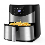 Freidora sin Aceite 5L, KOTLIE Freidora Aire Pantalla táctil LED One Touch, Con 9 Programas, Temperatura Ajustable del Temporizador de la Freidora de Aire XXL, 1700 W, Negro
