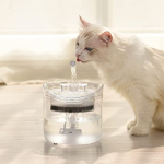 Gecheer Fuente de Agua para Gatos Dispensador de Agua para Perros 1.8L Fuente de Agua automática súper silenciosa para Mascotas con Grifo de diseño Transparente