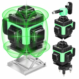 Geevorks Nivel Laser 360 Grados Nivel Láser Autonivelante Verde 25m 4D 16 Línea Láser Cruzada IP54 Impermeable Nivelador Láser con 2 * 2400mAh Baterías Recargables para Diseño de Baldosas
