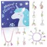 Calendario de Adviento de unicornio 2023, pulsera de joyería, juego de manualidades para niños, unicornio arco iris, regalo sorpresa
