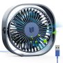 RATEL Ventilador de Mesa USB, Ventilador de Escritorio 12.5 cm Use con Cable de 1.2 metros, portátil y Personal para el hogar yla Oficina Silencioso y Potente, lo enfría en el Verano Caliente Azul