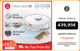 [Aliexpress Código promocional:43VERANOALI]Roborock Robot aspirador S7, Sónico fregado, Control por aplicación WiFi, barrido automático, esterilizador de polvo, cepillo flotante de goma nueva, novedad de 2021|Aspiradoras|