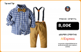 Partes de arriba para niños, conjuntos de ropa de primavera y otoño, Tops de manga larga con pajarita de cuadros y pantalones con tirantes, ropa informal|set de ropa|