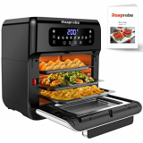 Freidora sin Aceite 10L, Roaprobe Horno de Aire Caliente, Air Fryer 1500W, Pantalla Táctil LED Freír, Asar a la Parrilla, Asar, 5 Accesorios y Recetas, sin BPA ni PFOA