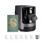 Máquina eléctrica para hacer pasta y fideos, Elaboración automática de pasta fresca y espagueti casero – 7 accesorios, 4,5 kg, con espatula, cepillo de limpieza, y libro de recetas