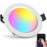 Downlight LED Empotrable Techo, 4 pulgadas 10W Dimmable Luz Blanca Fría+Cálida(2700~6500K) RGB Multicolore, Controlado APP, Focos Spotlight para Techo/Baño/Cocina, Funciona con Alexa, Google Home